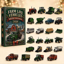 Kerstauto model 24-daagse adventskalender plastic ornament