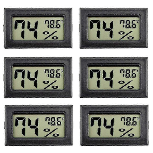 6Pack Indoor Mini Hygrometer Digital Humidity Thermometer with Fahrenheit ()