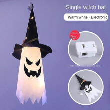 Sombrero de mago luminoso LED con luces intermitentes para Halloween, accesorio colgante para fiestas de disfraces, decoración para el