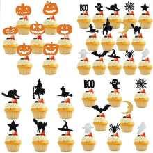 Halloween-Kuchenaufsätze, Kürbisfledermaus, Kuchendekoration, Kindergeburtstags-Cupcake-Aufsatz, Süßes-oder-Saures-Tag-Dessertdekorati