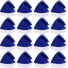 16 Pack Christmas Non-woven Santa Hats For Christmas Costumes Decoration-blue