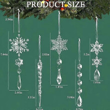 5pcs Christmas Decoration Acrylic Icicle Pendants Ice Strip Pendants Snow Ceiling Xmas New Year Christmas Tree Pendants