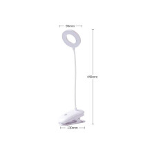 Flexibele clip-on LED-leeslamp voor op het bureau of bed, oplaadbaar.