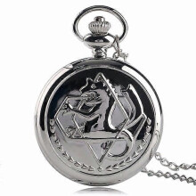 JWL-Vintage Triangle Valknut Norse Vikings Bronze Quartz Pocket Watch Necklace Chain Three Interlocked Foil Watch Friendship Gifts