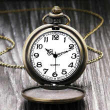 JWL-Vintage Triangle Valknut Norse Vikings Bronze Quartz Pocket Watch Necklace Chain Three Entrelocked Watch Folleto Regalos de amistad