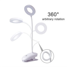 Flexible Clip On LED Reading Light Desk Bed Night Lamp Rechargeable