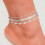 Dámske šperky Vintage Statement Crystal Sequin Ankle Set v boho štýle 1
