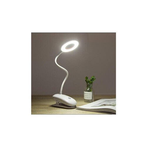 Flexible Clip On LED Reading Light Desk Bed Night Lamp Rechargeable