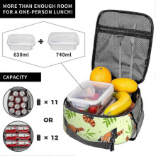 Tragbare Lunchtasche mit niedlichem Roten Panda-Bambusmuster, isoliert, für Kinder, Erwachsene, Schule und Reisen