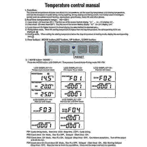 Heating Cooling Digital Temperature Controller Socket 16A with Timer Sensor Probe 2