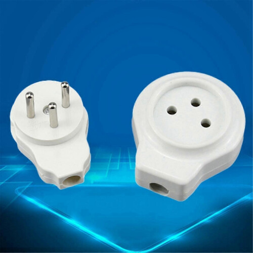Cylindrical Male Butt Plug 16A Israeli Wiring Plug Compatible with EU Plug 2