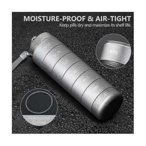 Stackable Waterproof 7 Day Pill Box Weekly Travel Medicine Organizer Case 1
