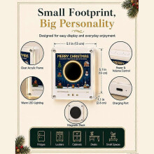 Christmas Magnetic Fridge NFC Music Player, Vinyl‑Record‑Style Refrigerator Music Box with LED Lights, Comes with 9 Replaceable Music Discs
