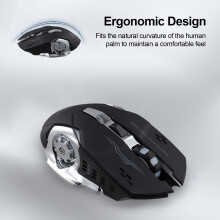Wireless Silent Mouse Dual Mode Design, 2.4G Dual Mode Rechargeable Optical Mouse for Laptop PC Game Office