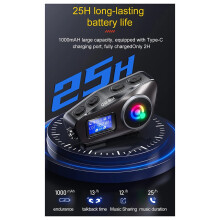 Q58-Max Motorcycle Helmet Intercom Headset MP3 Music Sharing 2 People 500M Intercom(Hard Wire)