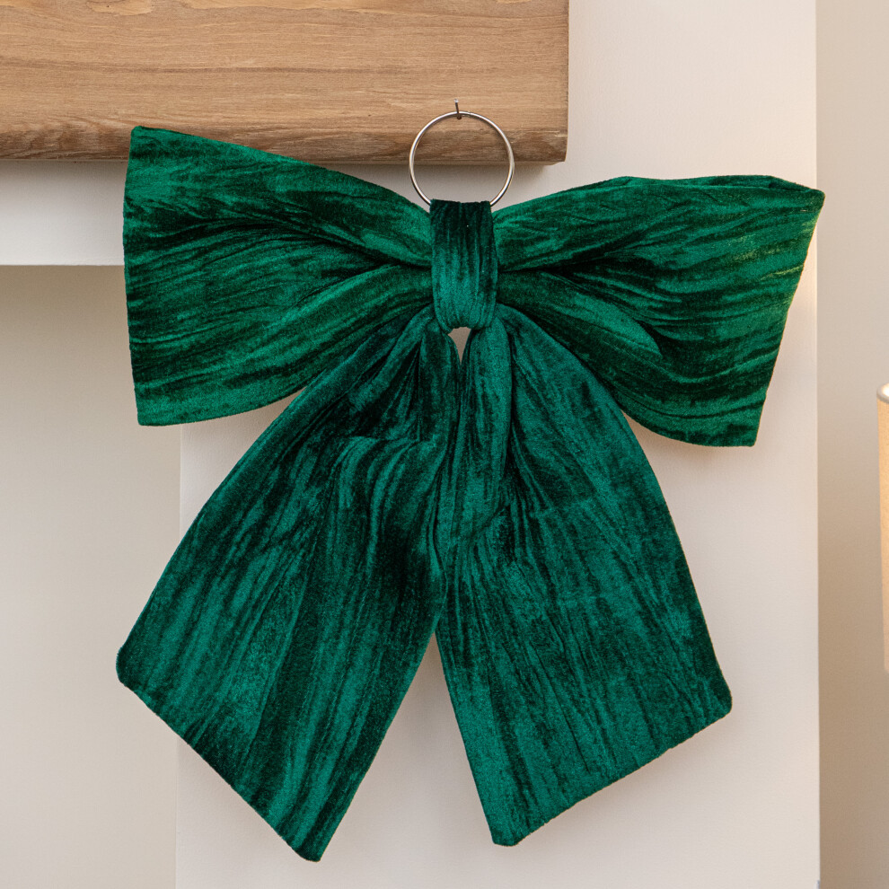 Samuel Alexander 44Cm X 45Cm Emerald Green Velvet Christmas Bow, Green - Image 5