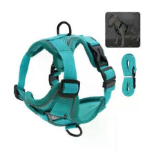 (L, Green) Pet Reflective Comfortable Dog Chest Strap Breathable Pet Traction Rope Dog Rope Walking Dog Vest Safety Vehicular LeadPet Leashes