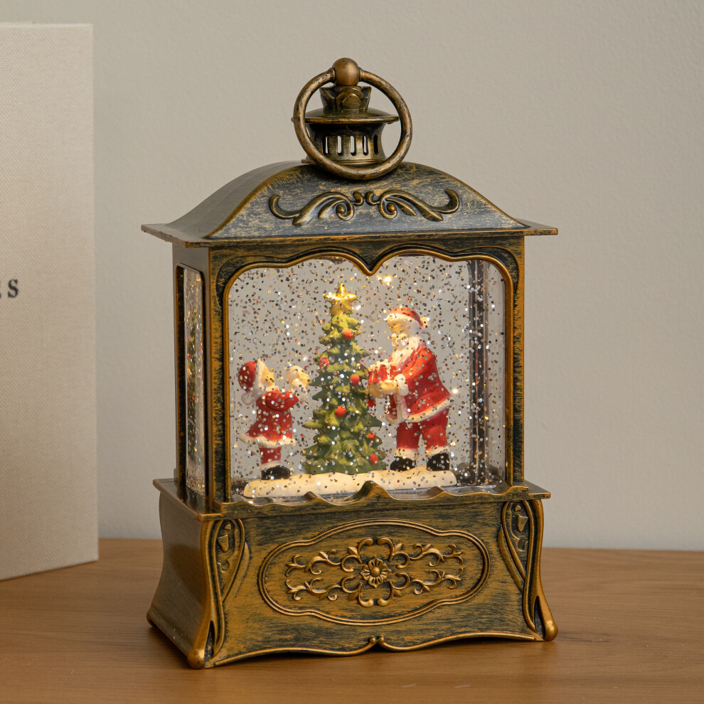 Samuel Alexander 22Cm Gold Santa Christmas Water Spinner Lantern - Gold - Image 2