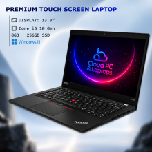 Premium Touch Screen Laptop - Lenovo Core i5 10Gen 256GB SSD Windows 11 Pro - Refurbished