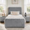 Comfy Living (Light Grey, 3ft Single) Brushed Velvet Gas Lift Ottoman Bedframe 2