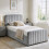 Comfy Living (Light Grey, 3ft Single) Brushed Velvet Gas Lift Ottoman Bedframe 3