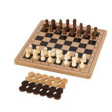 Tooky Toy Wooden Chess And Draughts Set