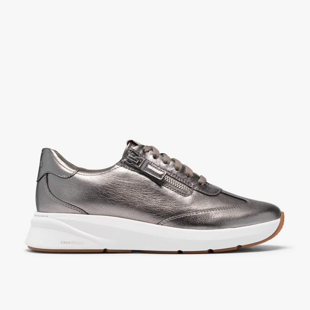Clarks (Standard, 8 (Adults')) Code R Run Pewter Metallic - Image 2