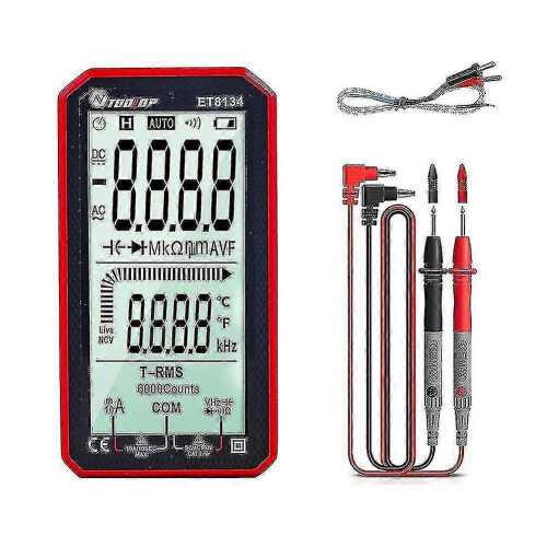 TOOLTOP ET8134 Handheld 4.7" LCD Multimeter Tester AC DC Voltage Current Capacitance Resistance