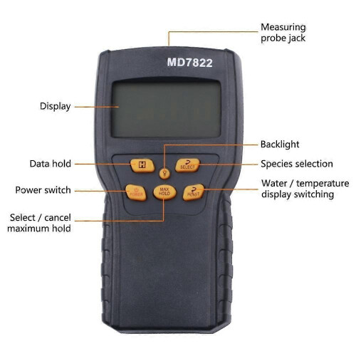 MD7822 Digital Moisture Meter for Wood Concrete Building Materials 1