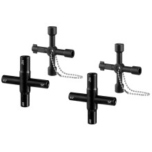Mehrfarbiger, flexibler 4-Wege-Wasserhahnschlüssel (2er-Pack) zum Festziehen und Lösen von Wasserarmaturen