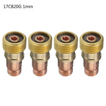 Conector de lente de gas corto para soldadura TIG, cuerpo de pinza con malla para antorcha WP-17/18/26, 4 x 1,0 mm