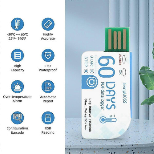 10Pack Temperature Data Logger USB Recorder TempU05S Monitoring Device 2