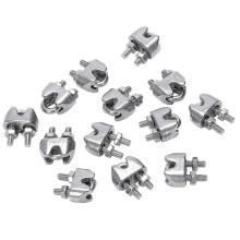 Stainless Steel Wire Rope Clip 2mm 1/16 Inch Cable Clamp Fastener 12pcs Silver SZRH A-S