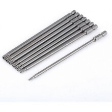 XHX 8Pcs 150mm S2 Steel Magnetic Hex Shank Screwdriver Bits T8-T40