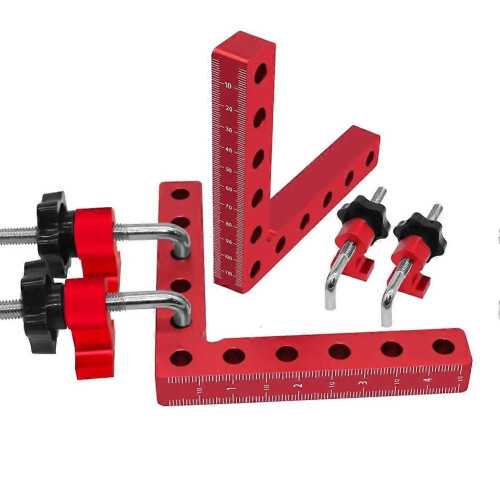 120mm 90 Degree L-Shaped Positioning Clip Right Angle Panel Fixing Clamp Auxiliary Bracket Red Black 1