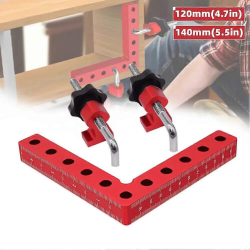 120mm 90 Degree L-Shaped Positioning Clip Right Angle Panel Fixing Clamp Auxiliary Bracket Red Black 2