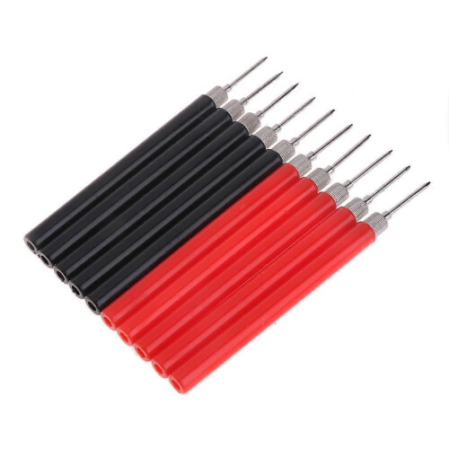 Insulated Test Probe Connector 10Pcs Black Durable for Electrical Industrial Meter Testing