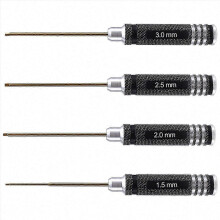 4PCS Hex Screwdriver Set Precision Hexagon Tool Kit for RC Helicopter Car Ship Models Black