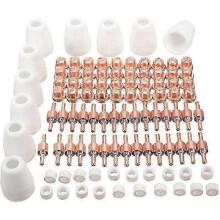 100-teiliges Verbrauchsmaterialset für Plasmaschneider LG-40 PT-31 CUT40 CUT50 Elektrodenspitzen & Luftdüsen