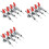 12Pcs GH-301AM 45kg Quick Release Toggle Clamp Hand Tool Vertical Horizontal Fixture Silver&red 1