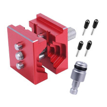 90637 Mini tornillo de banco portátil con abrazadera de pulido para herramientas de modelismo y tallado DIY, color rojo.