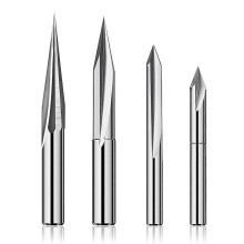 1/4 Shank CNC Router Bits Set 6mm 4mm V-Groove Tungsten Steel Engraving Wood Carving silver