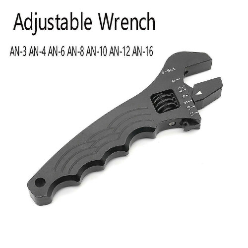 Universal Aluminium Adjustable Wrench AN-3-AN-16 Hose Fitting Spanner Hand Tools Black 1