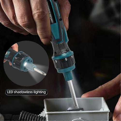3.6V Cordless Electric Screwdriver with Flashlight Precision Torque Charging Handle & Bits 2