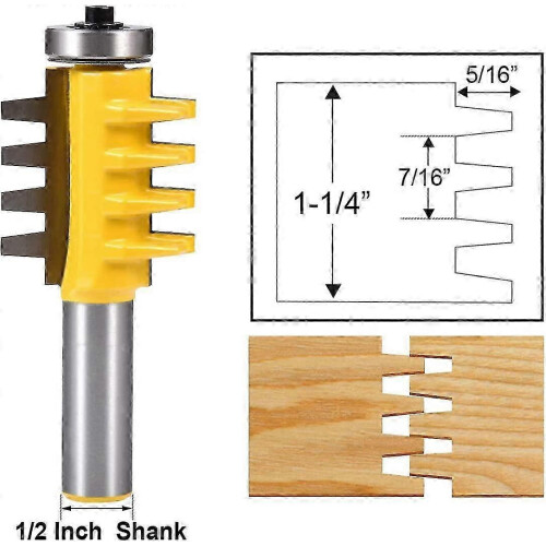 Reversible Glue Joint Cutter 1/2" Shank Router Bit Countersink 1-3/8" 1-1/4" Deep 25-26s