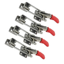 4 pinces de verrouillage à bascule robustes et réglables pour portes, armoires, boîtes et étuis métalliques (outil à main)