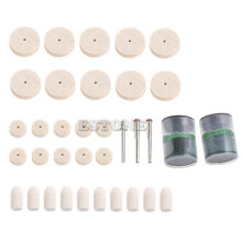 35Pc Soft Felt Polishing Buffing Burr Wheel Set Fits Dremel 1/8 Rotary Tool