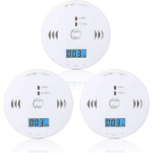 3 Pack CO Detector Alarm LCD Display Home Safety Monitor