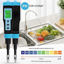 Precision Food pH Meter 0.00-14.00 with Temperature Probe for Meat Canning
