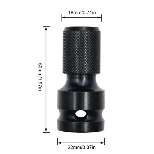 1/2" Square Drive 1/4" Hex Socket Adapter Electric Wrench Converter Efficiency Multicolor 2